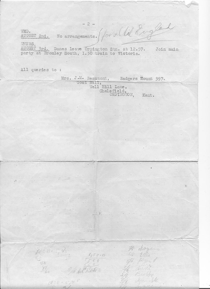 Program for Jyderup Realskoles rejse 1961
